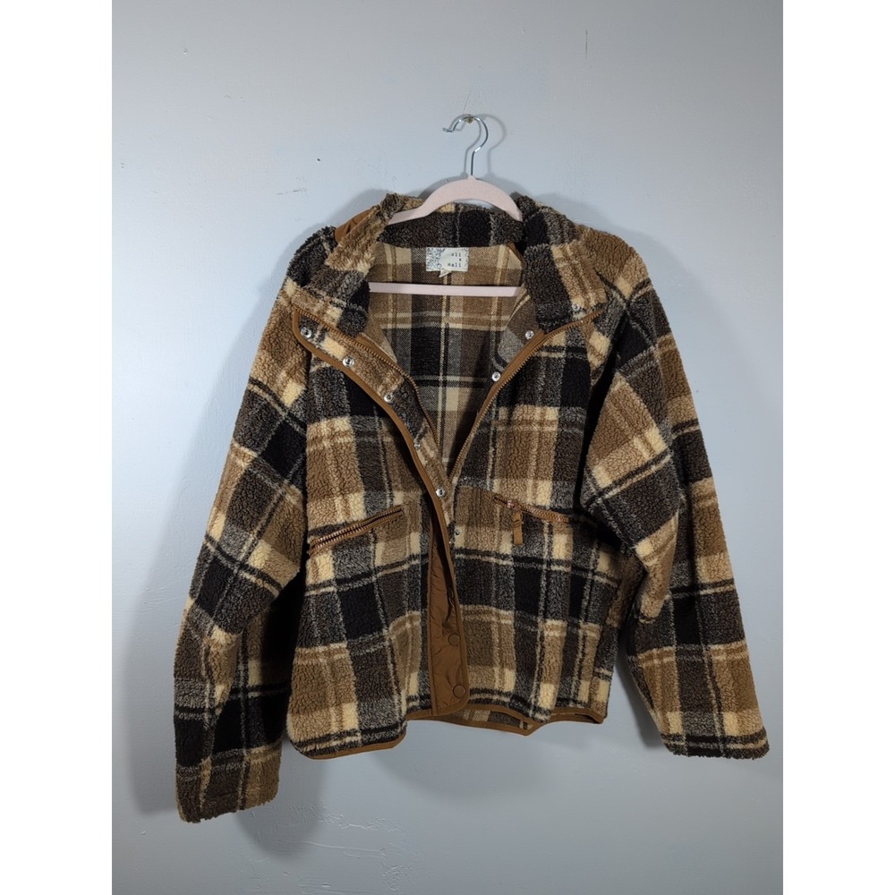 Oli & Hali Women's Shirt Shacket Mix & Match Plaid Snap Shacket Medium - Picture 2 of 10